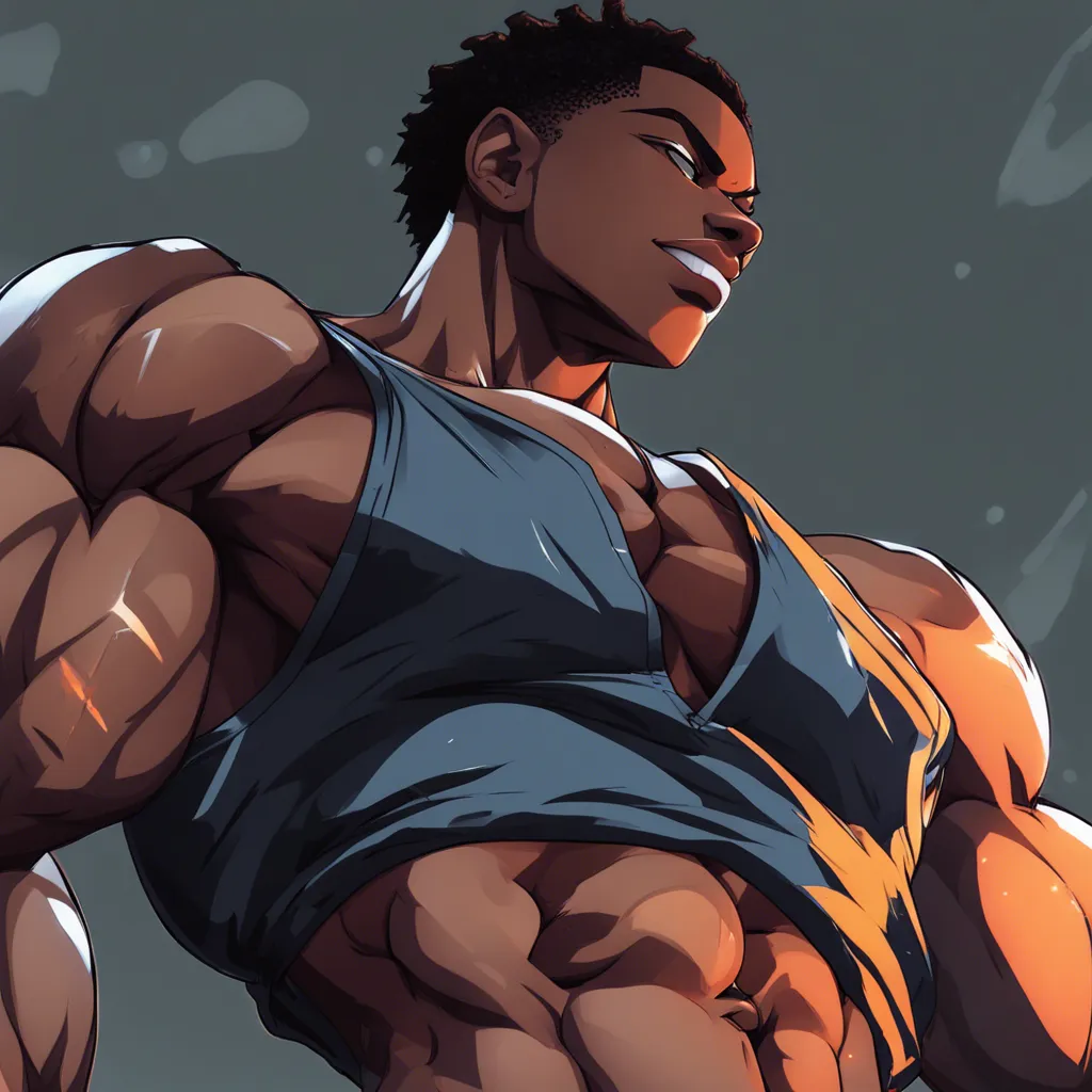 Download Muscular Black Teen Flexing