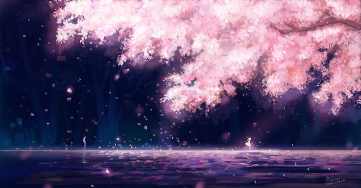 Download cherry blossom illustration anime