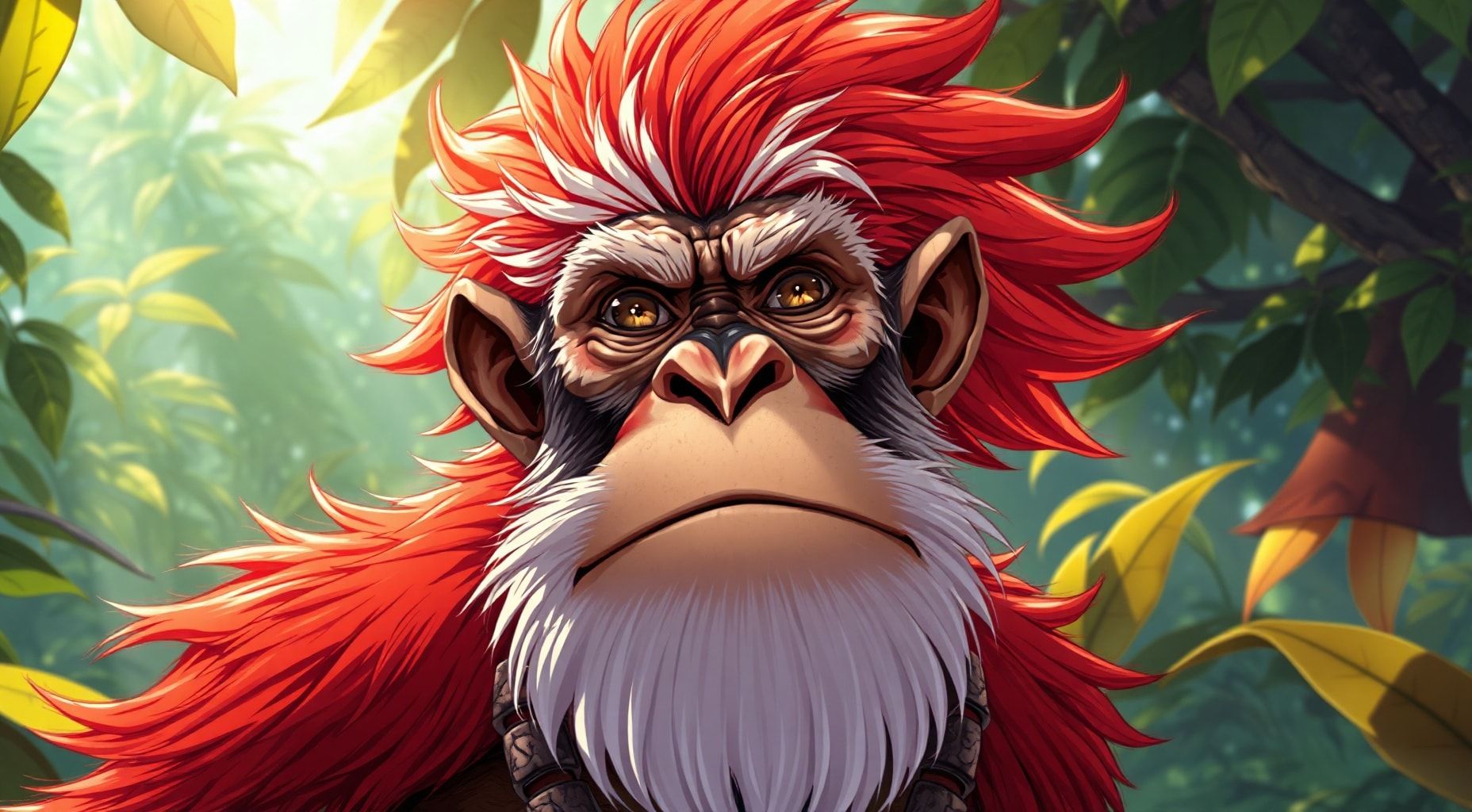 Download Old Gruff Monkey Man With Red