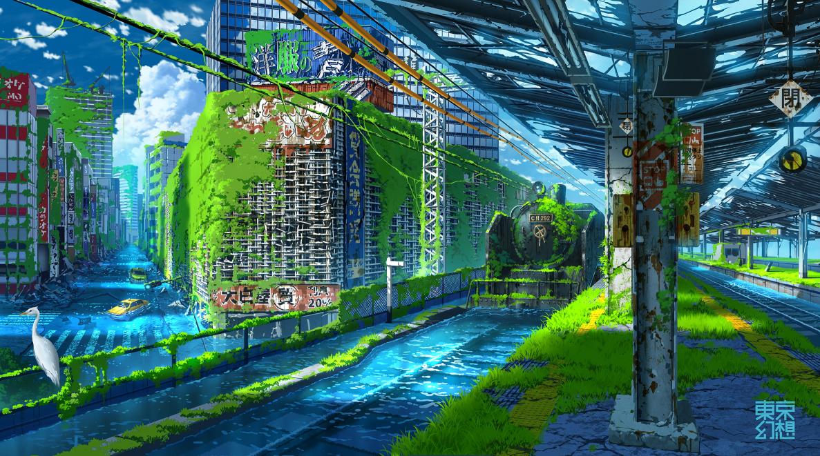 Download anime landscape apocalyptic ruins