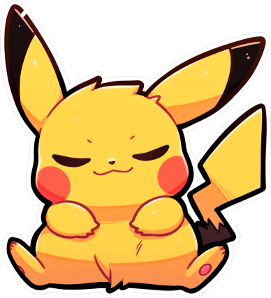 Download Pokemon Cute Pikachu With Closed Eyes Sticker