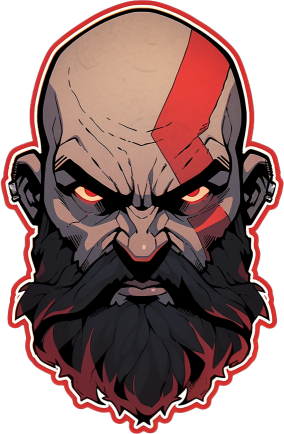 Download God Of War Kratos Art Sticker