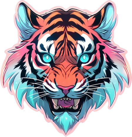 Download Aesthetic Tiger Head Pastel Sticker