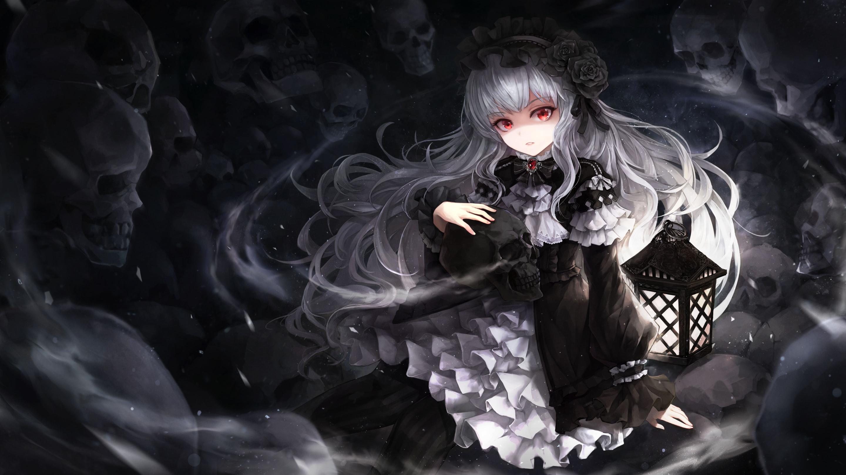 Download gothic anime girl skulls