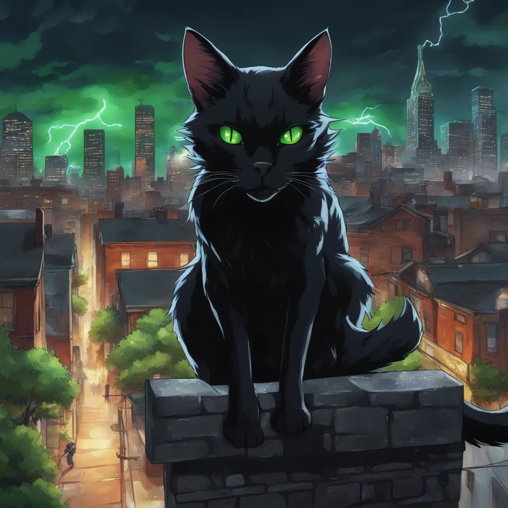 Download Realistic Black Cat Green Eyes Tommy