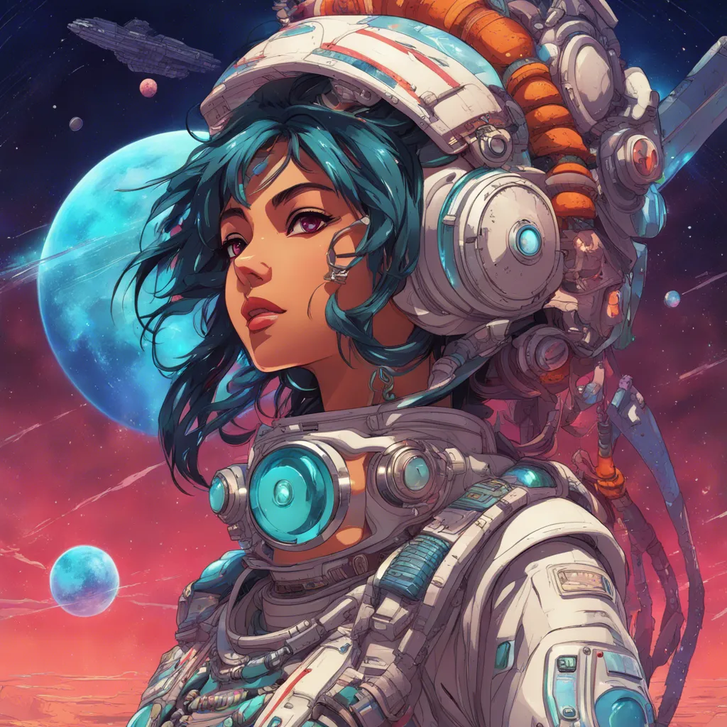 Download Retrofuturism Indian Space Girl