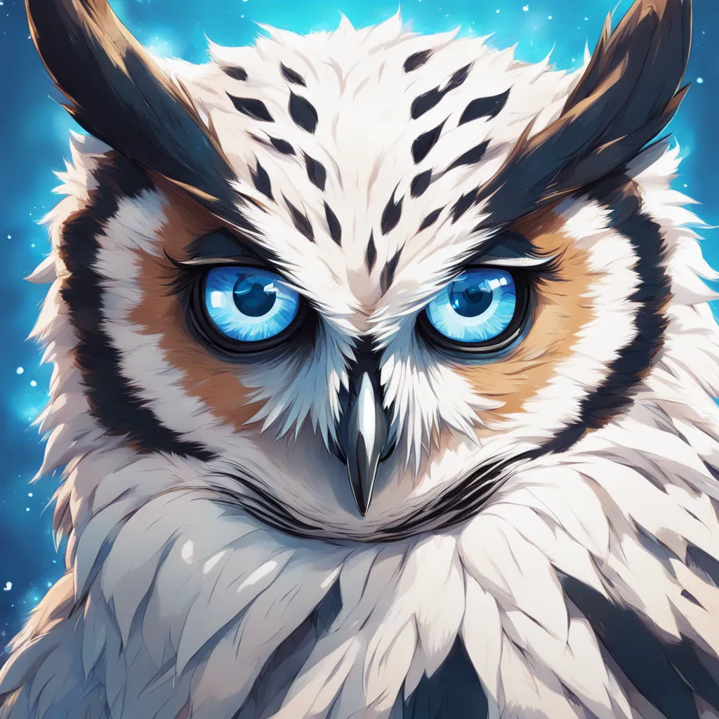 Download Round Face Owl With Blue Eye