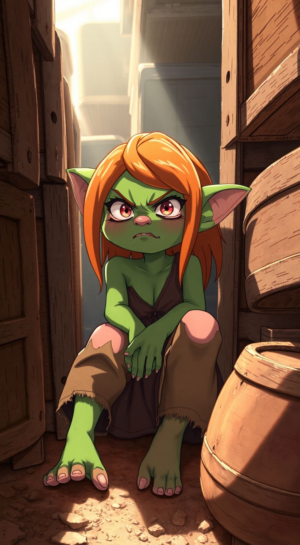 Download Short Cute Angry Goblin Girl Normal