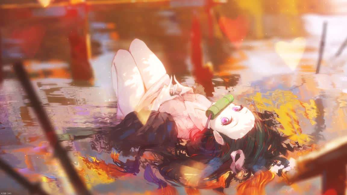 Download Kamado Nezuko Lying On Water