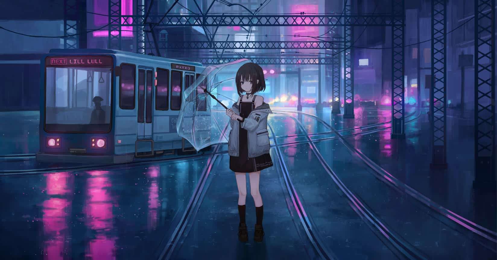 Download Girl & Railway Rain