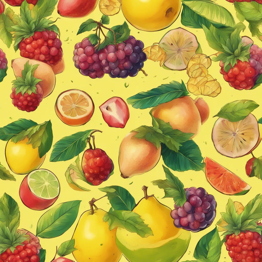 Download Trooical Fruits In A Pattern On