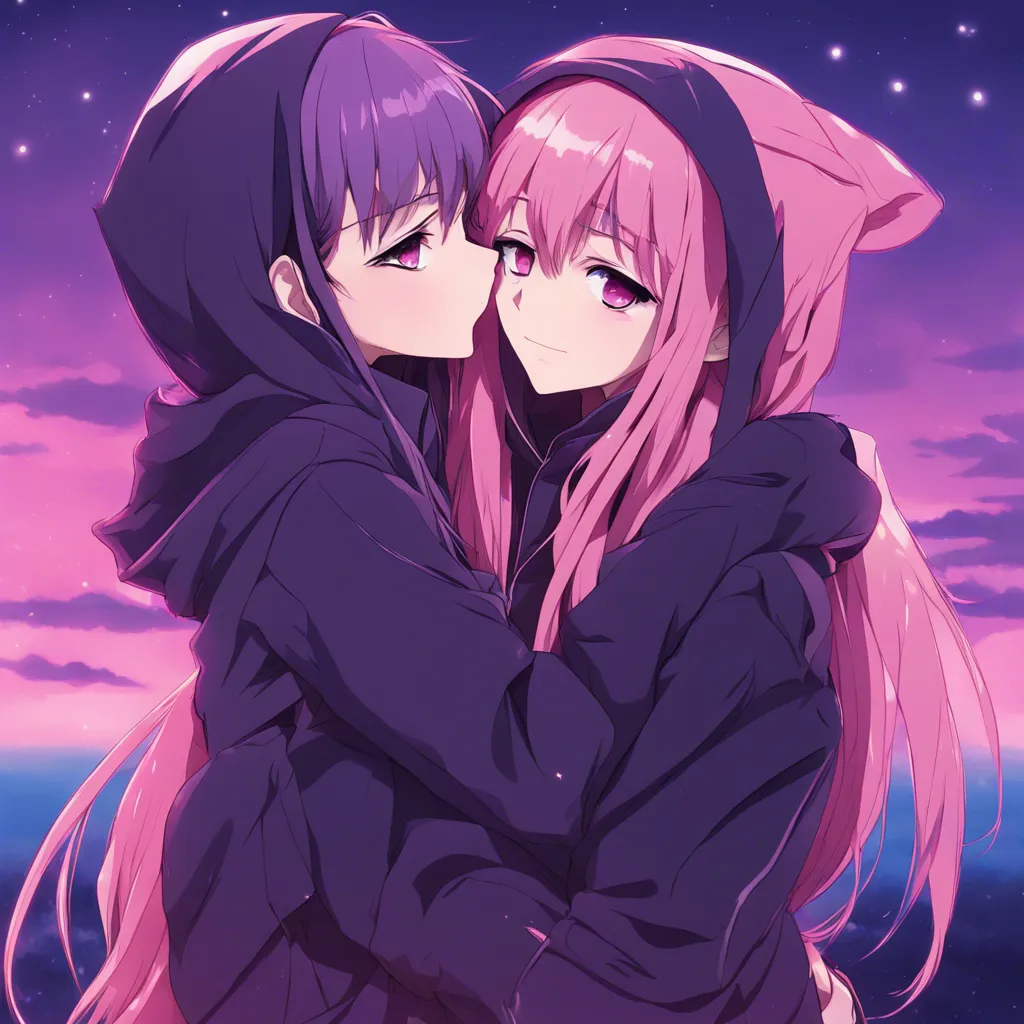 Download Two Anime Girls Hugging One Another