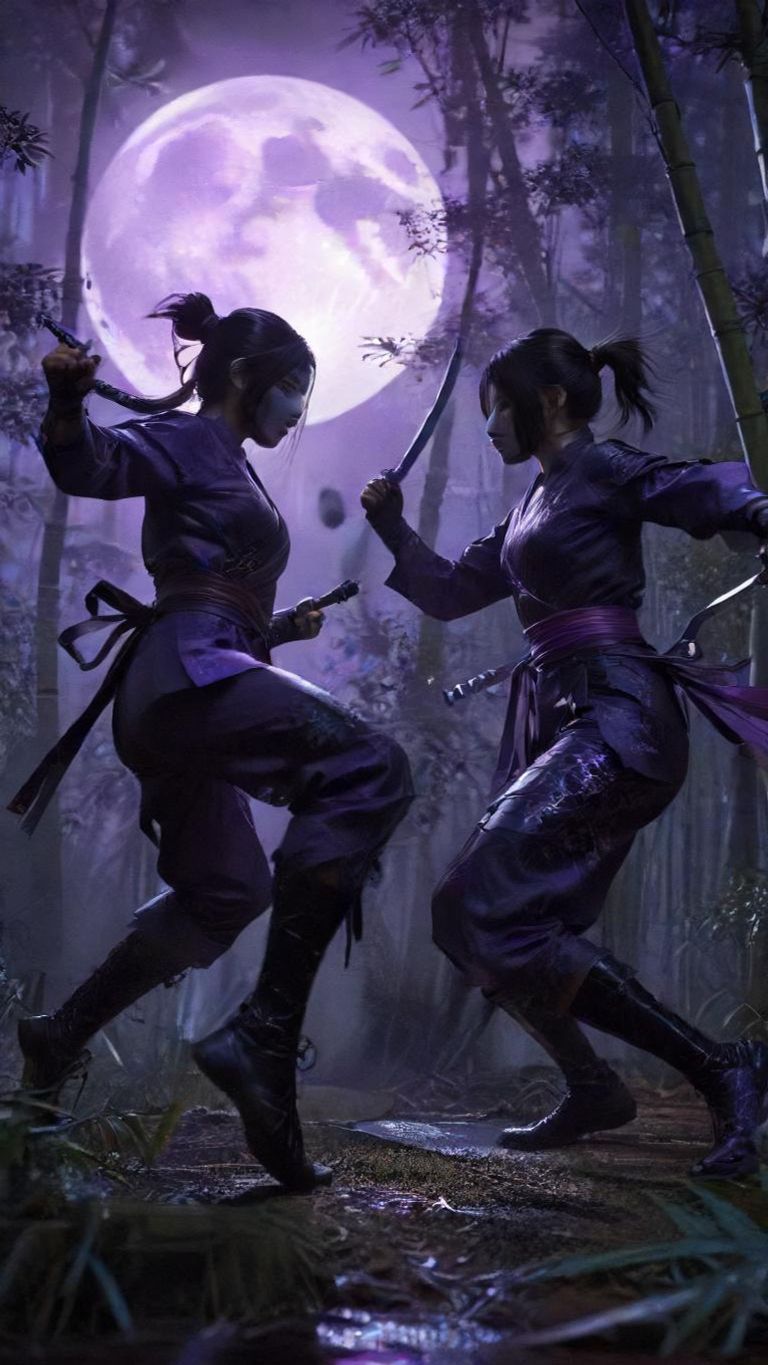 Download Two Girls Fighting Ninja Style