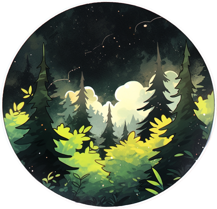 Download Forest And Night Sky Aesthetic Sticker