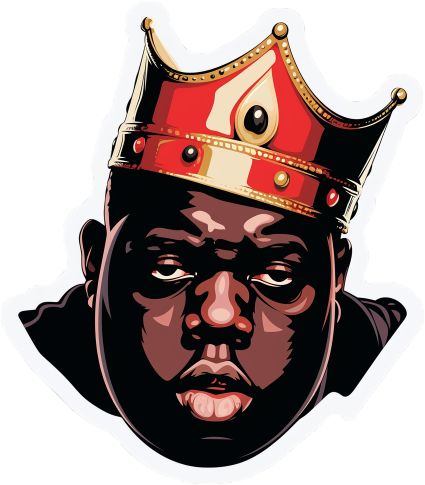 Download Notorious Big With Crown Art Sticker