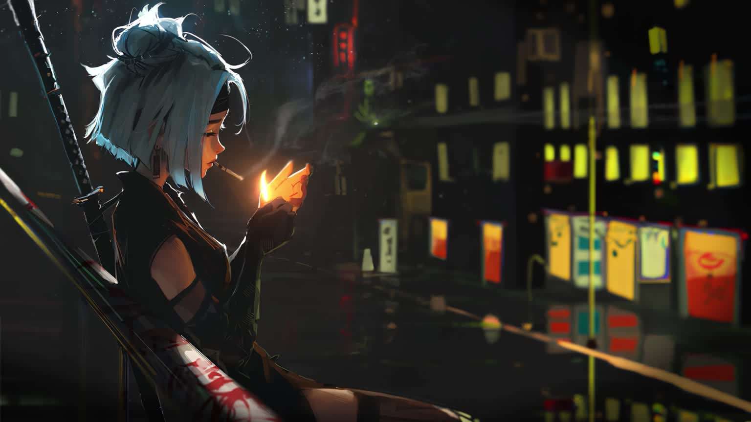 Download Samurai Girl Smoking