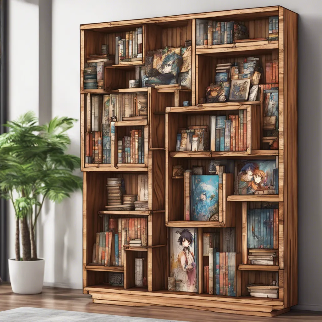 Download Unique Wooden Bookcase