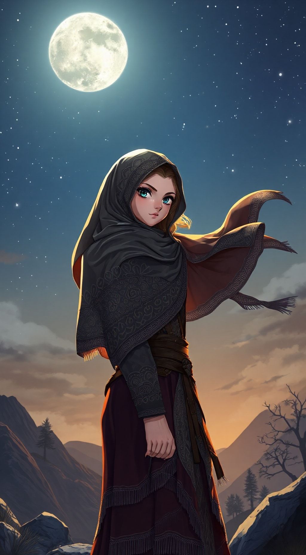 Download Viking Hijab Girl Moonlight