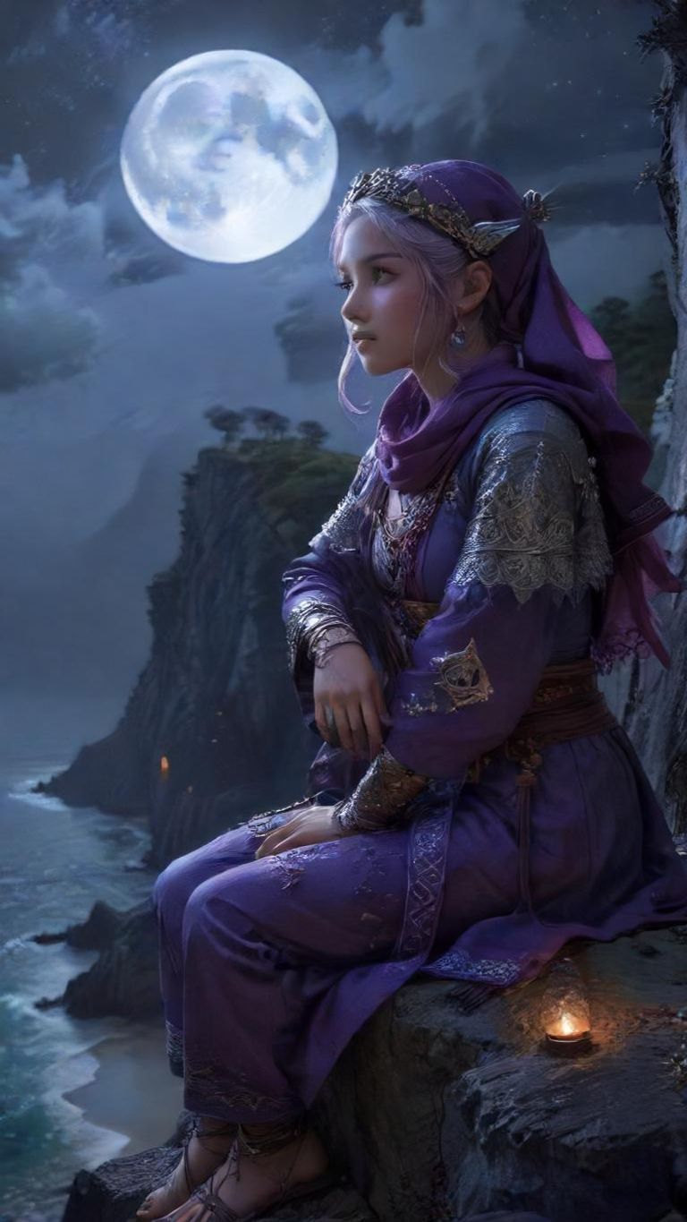 Download Viking Hijab Girl Sitting Sideways At