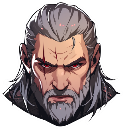 Download The Witcher Geralt Head Sticker