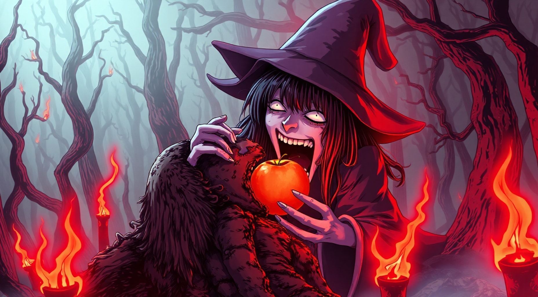 Download Witch Eating A Roasted Human Girl