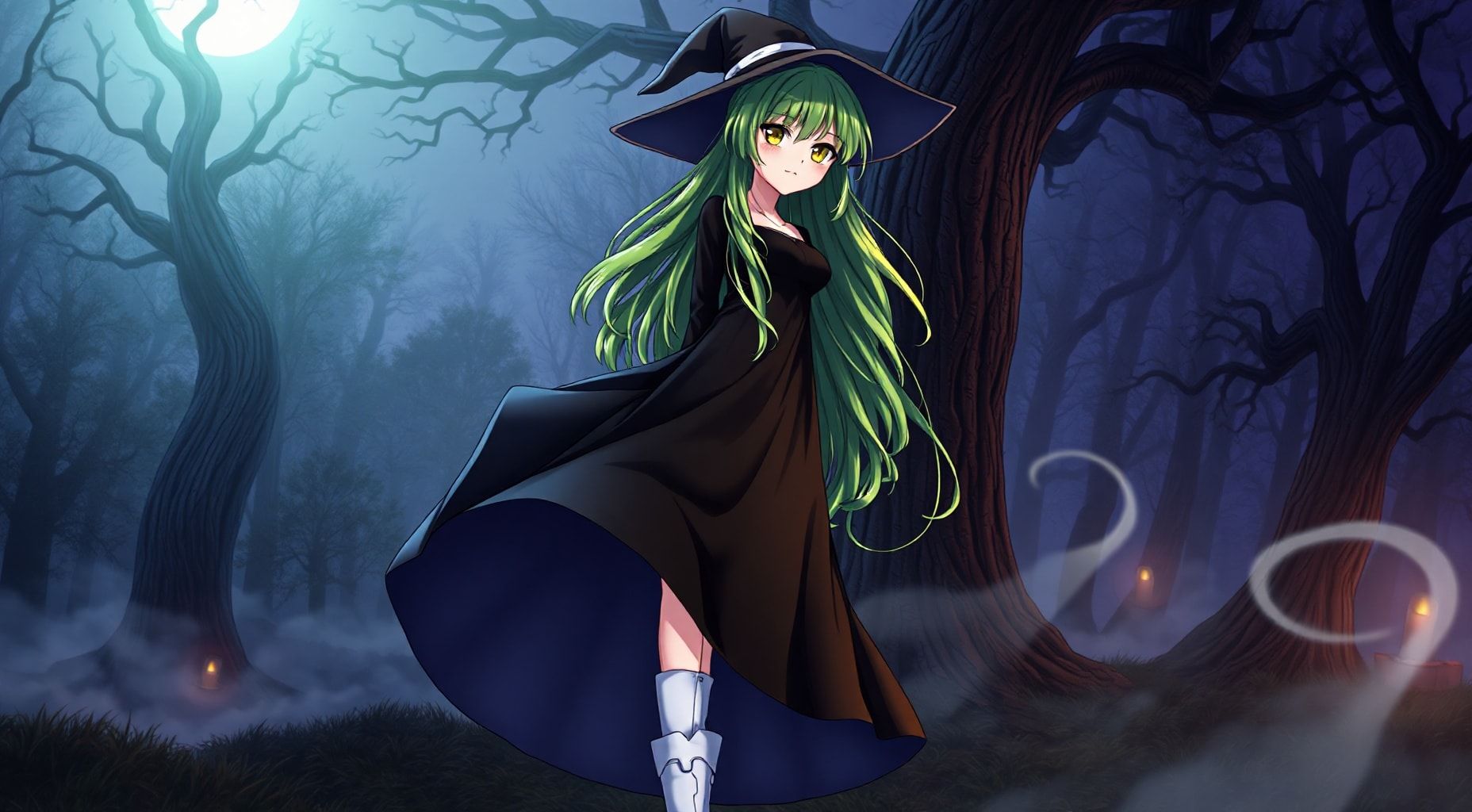 Download Witch Grownup Green Hair Yellowish Brown