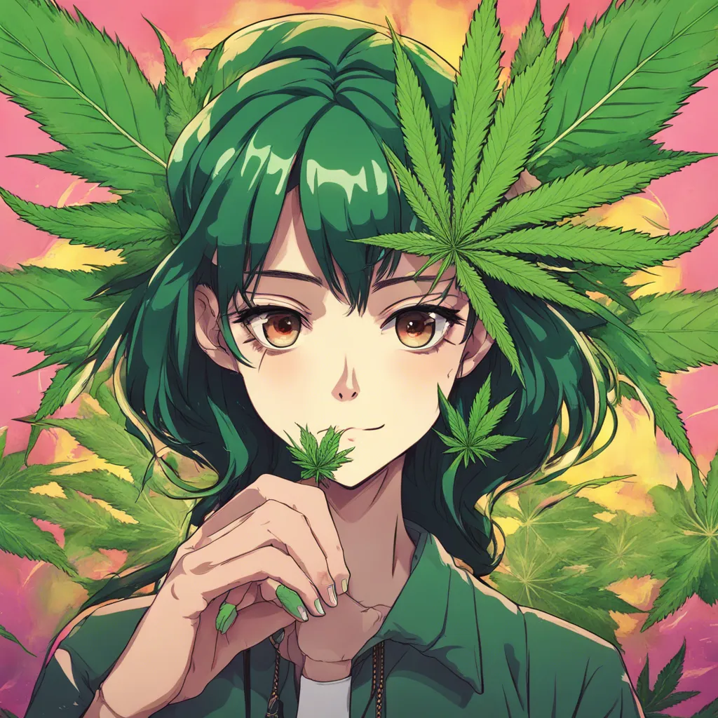 Download Woman Holding A Cannabis Leaf