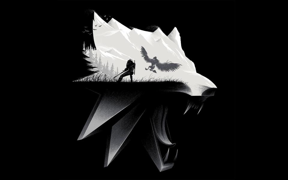 Download black and white wolf