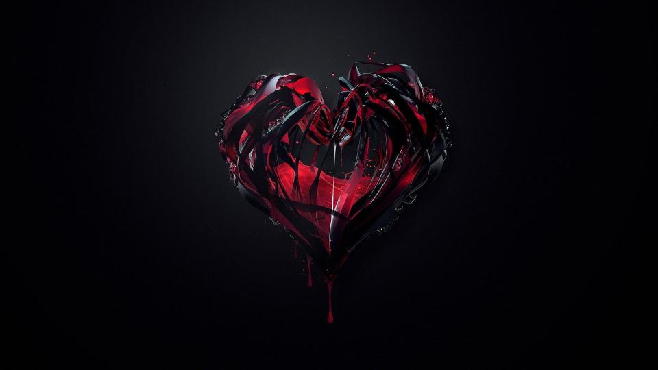 Download red and black heart