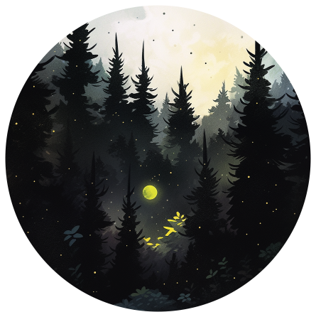 Download Dark Coniferous Forest Round Sticker