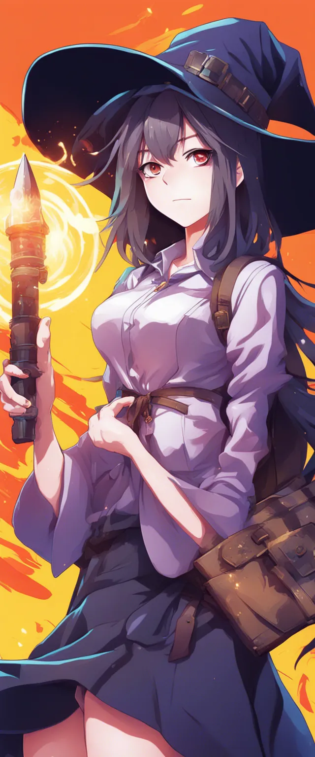 Download Young Witch Holding A Missile