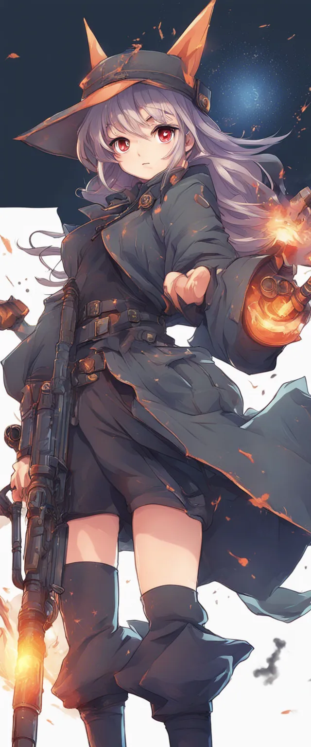 Download Young Witch Wielding A Military Style