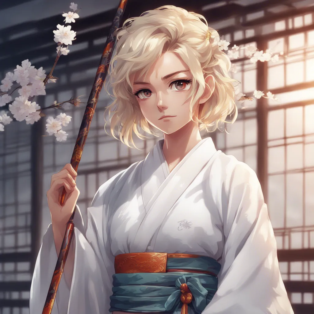 Download Young Woman In White Kimono With