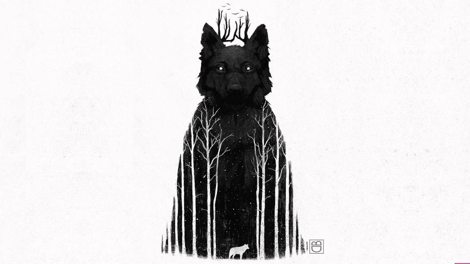 Download black wolf illustration simple