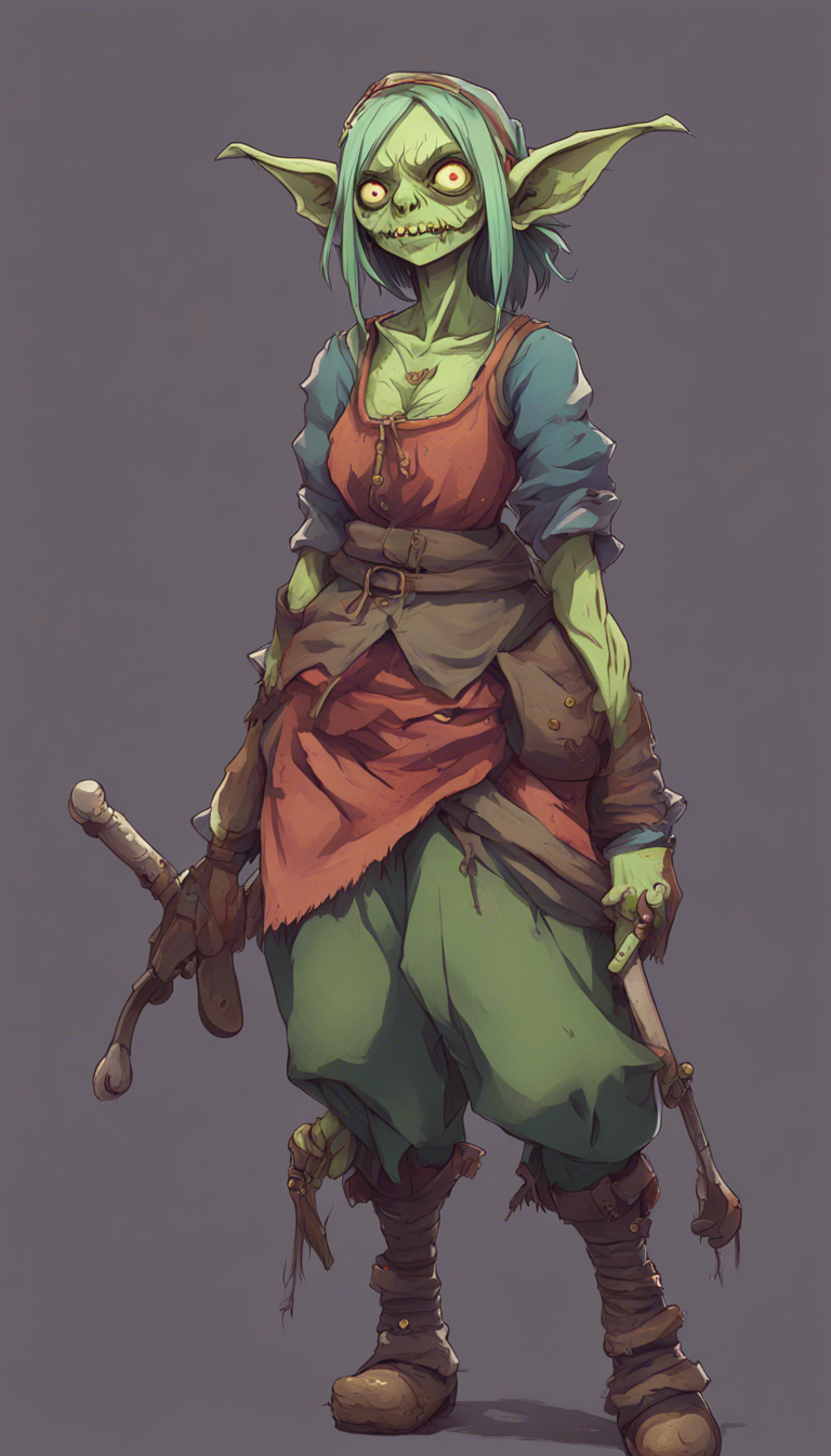 Download Zombified Female Goblin Medieval Peasant Clothes