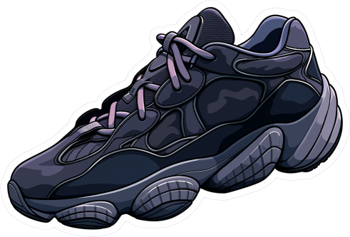 Download Black Yeezy 500 Sneaker Sticker