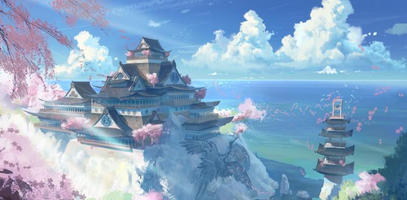 Download temple and pagoda illustration