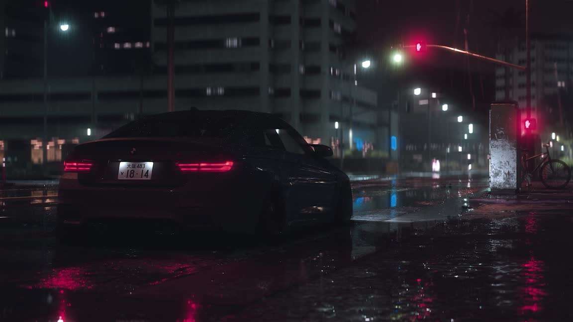 Download BMW M4 Night Rain