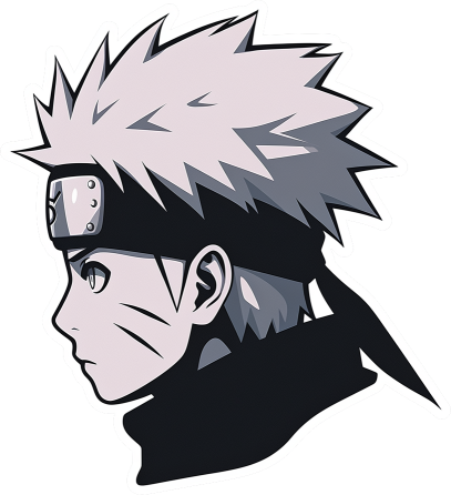 Download Naruto Uzumaki Side View B W Sticker