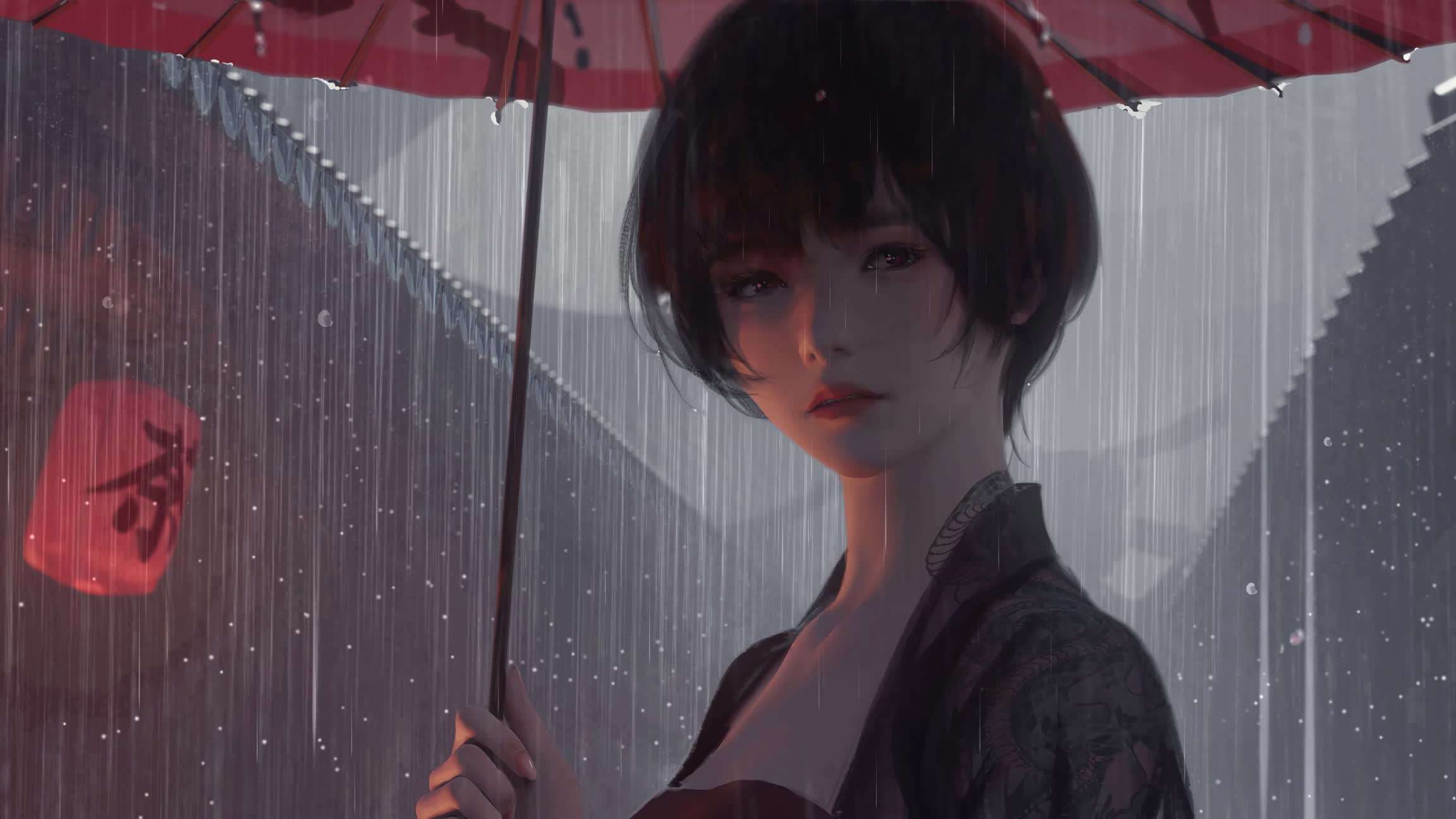 Download Girl Umbrella Rain