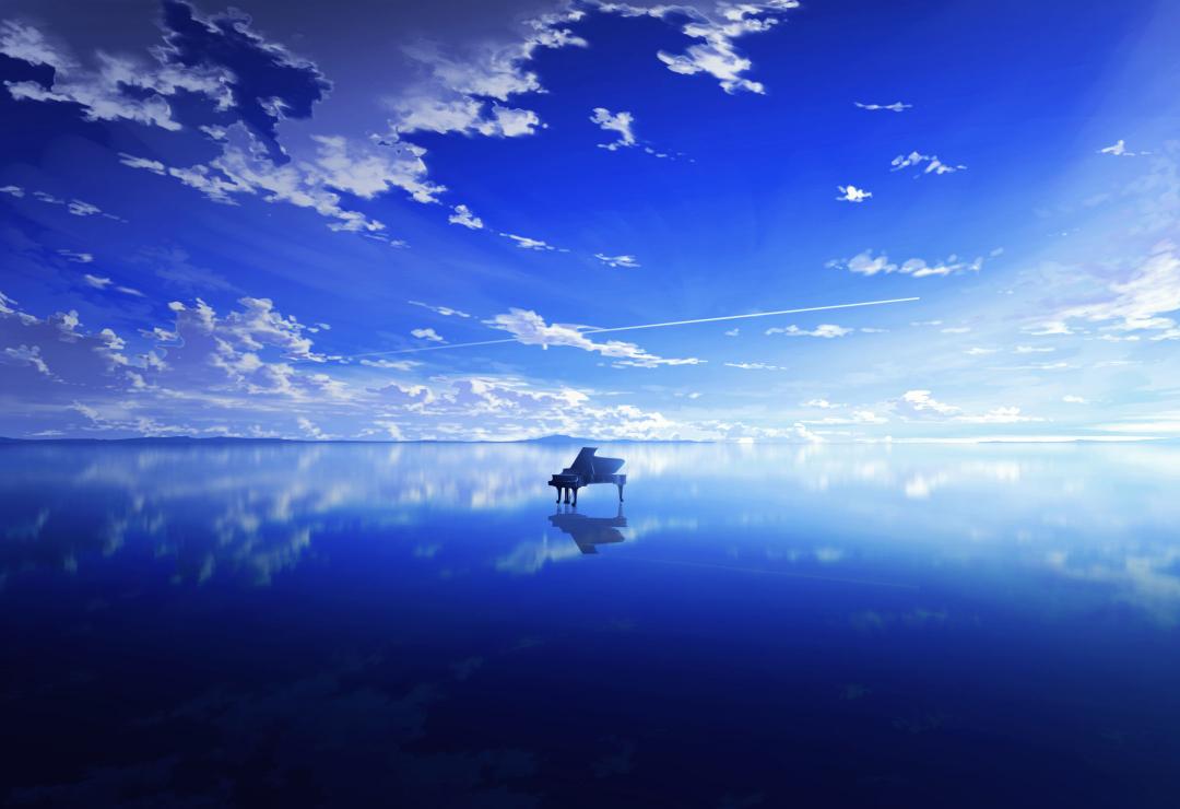 Download Boat on Calm Water Under Blue