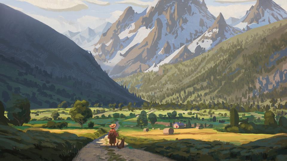 Download anime mountains landscape free