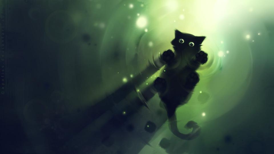 Download black cat illustration simple