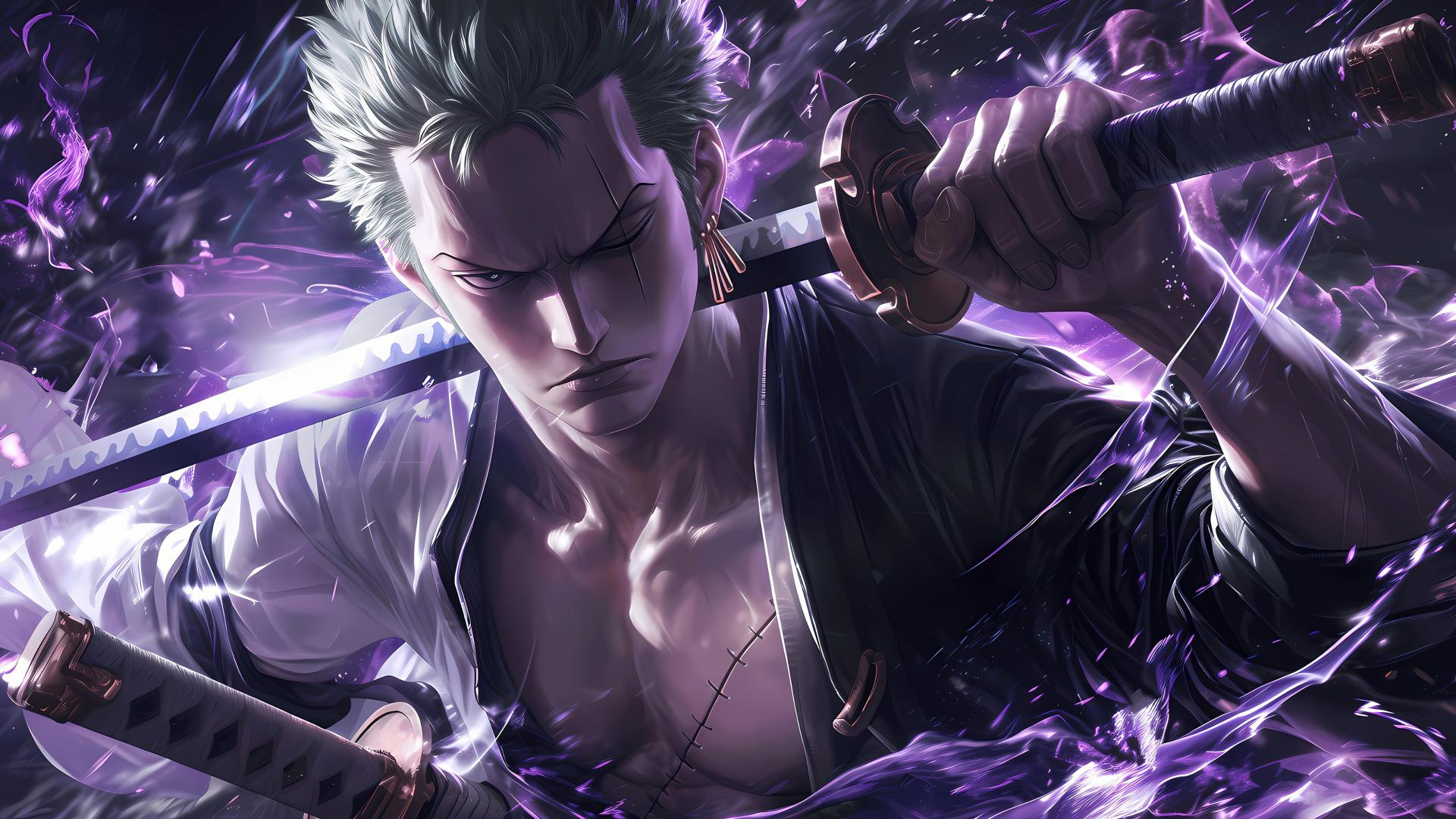 Download Roronoa Zoro Purple aesthetic