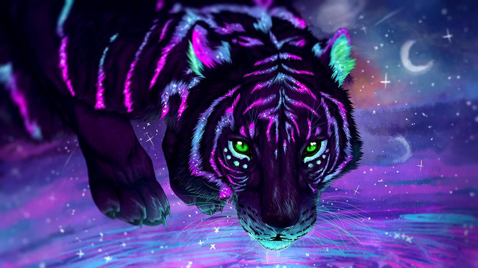 Download purple and black tiger