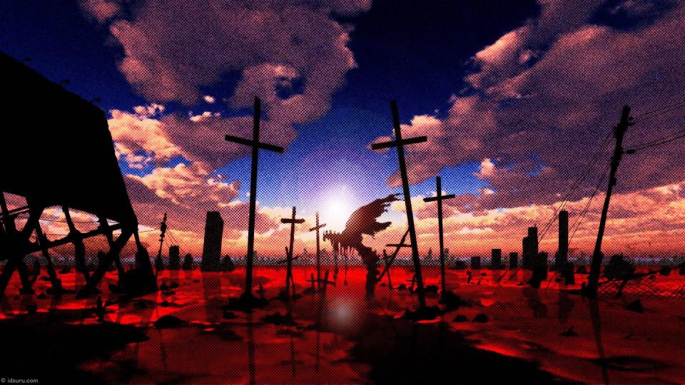 Download silhouette of crosses under