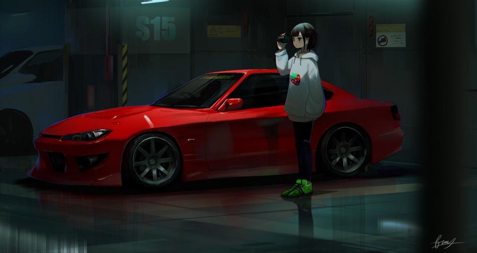 Download Anime Original Car Red