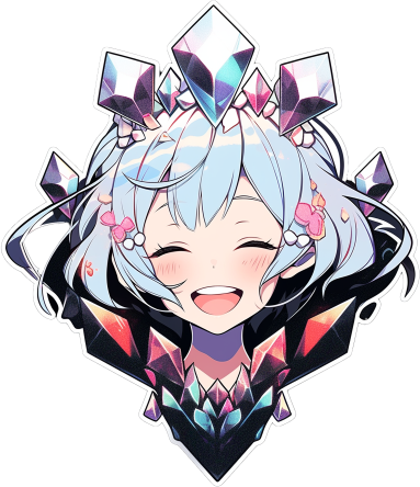 Download Cute Anime Girl Gems Aesthetic Sticker