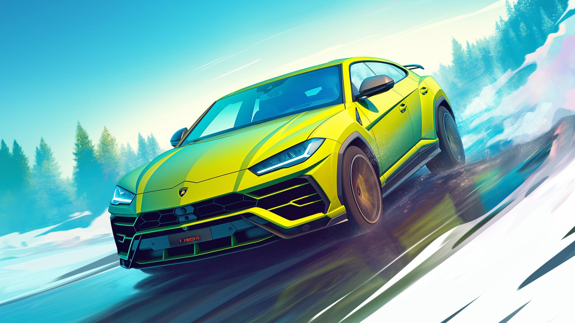 Download Lamborghini Urus Snow Drift Speed Desktop