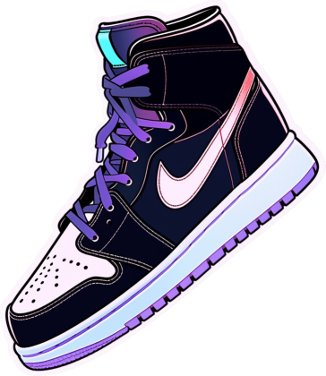 Download Dark And Purple Nike Air Jordan 1 Sticker